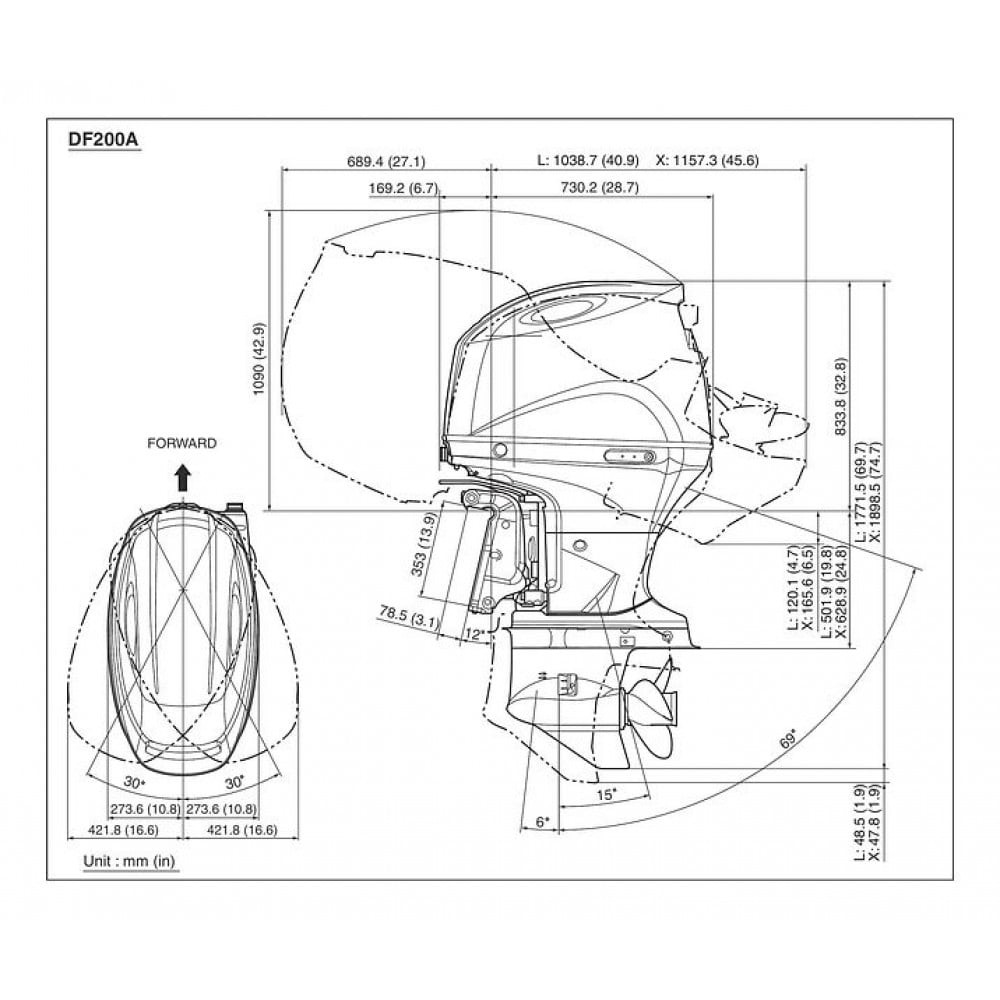 4х-тактный лодочный мотор SUZUKI DF 200 AZX
