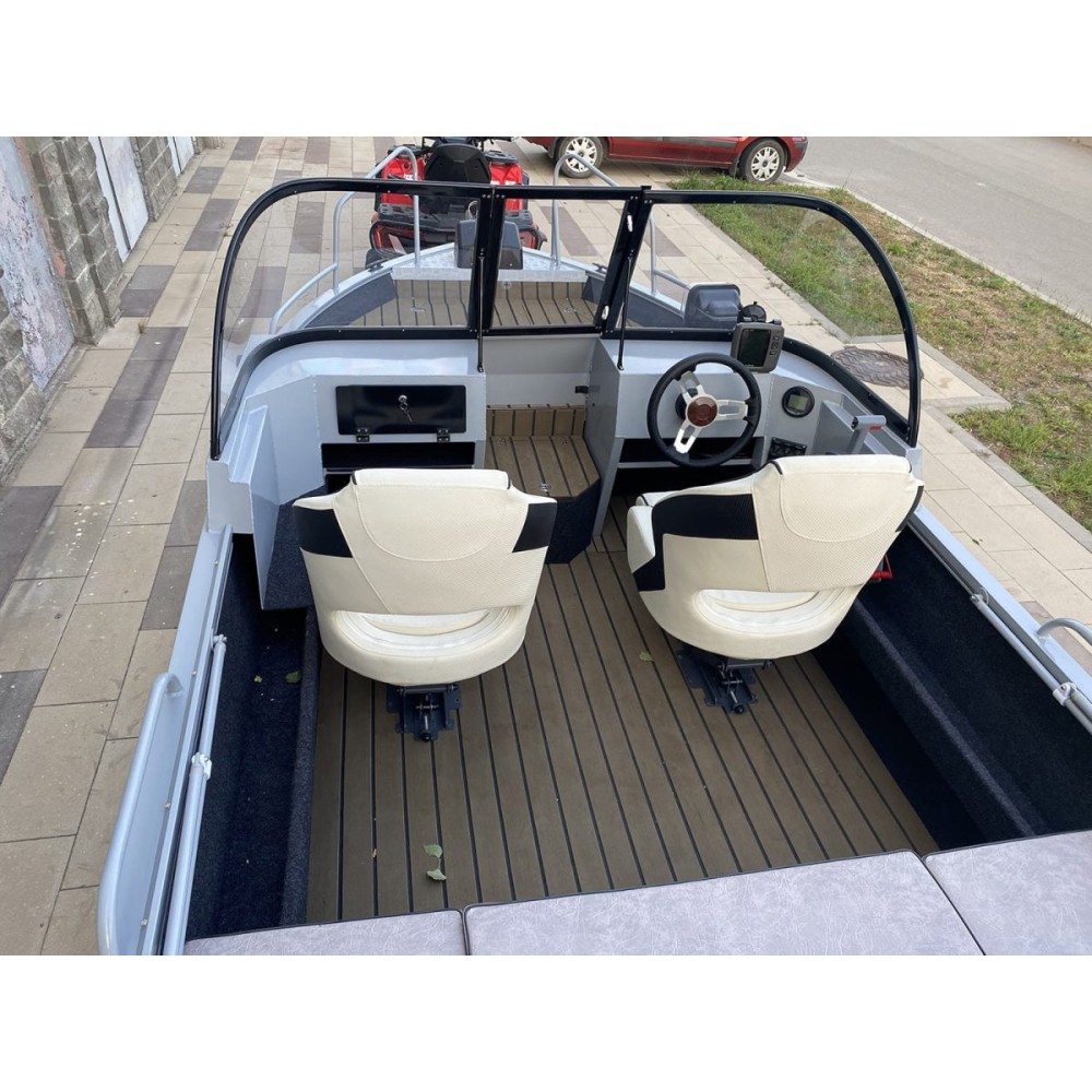 Комплект Алюминиевая лодка (катер) Mikatsu (Микатсу) 470 (Z43) Standard + мотор Sharmax SMF60FEL-T EFI