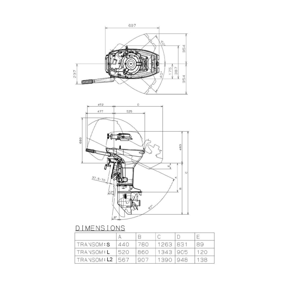 2х-тактный лодочный мотор SUZUKI DT40WS