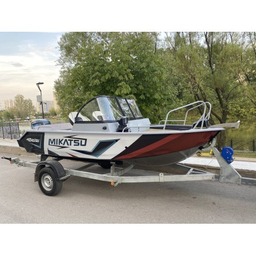 Комплект Алюминиевая лодка (катер) Mikatsu (Микатсу) 470 (Z43) Sport + мотор Sharmax SMF60FEL-T EFI