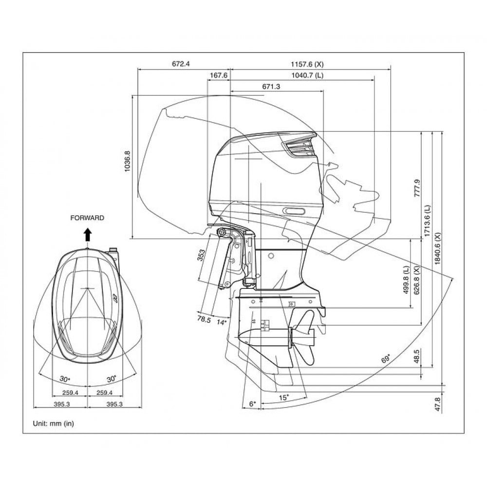 4х-тактный лодочный мотор SUZUKI DF 175 TL