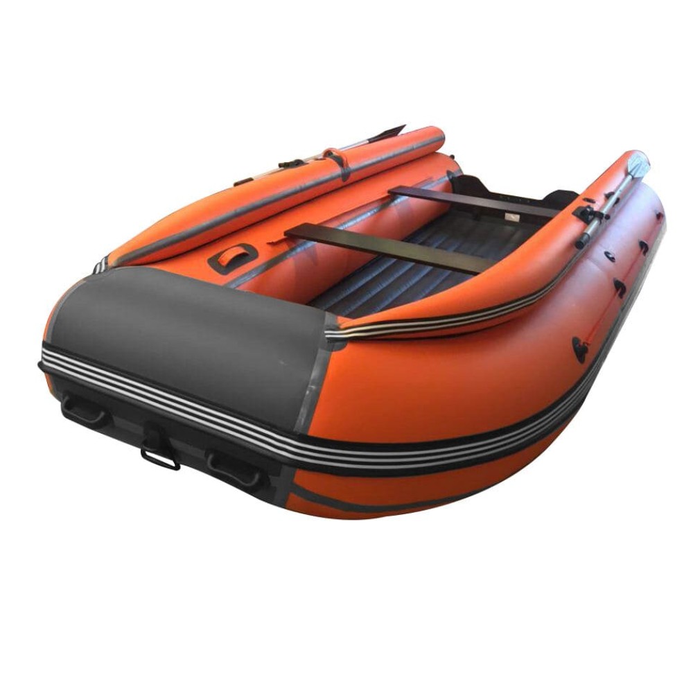 Лодка ПВХ ORCA 380 НД с фальшбортом оранжевый/черный