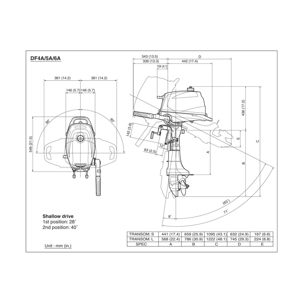 4х-тактный лодочный мотор SUZUKI DF5AS