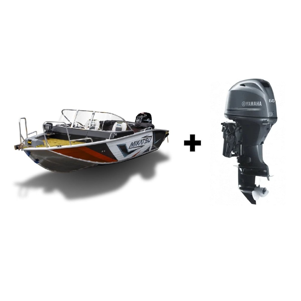 Комплект Алюминиевая лодка (катер) Mikatsu (Микатсу) 470 (Z43) Standard + мотор Yamaha F60FETL