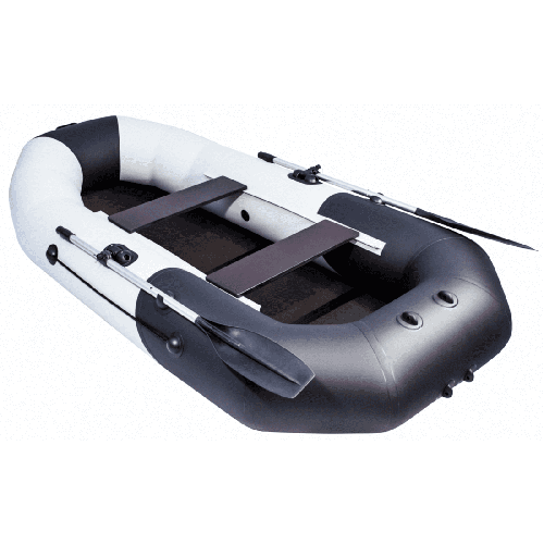 Гребная лодка ПВХ ТАЙМЕНЬ N-270 "Комби" серый-чёрный