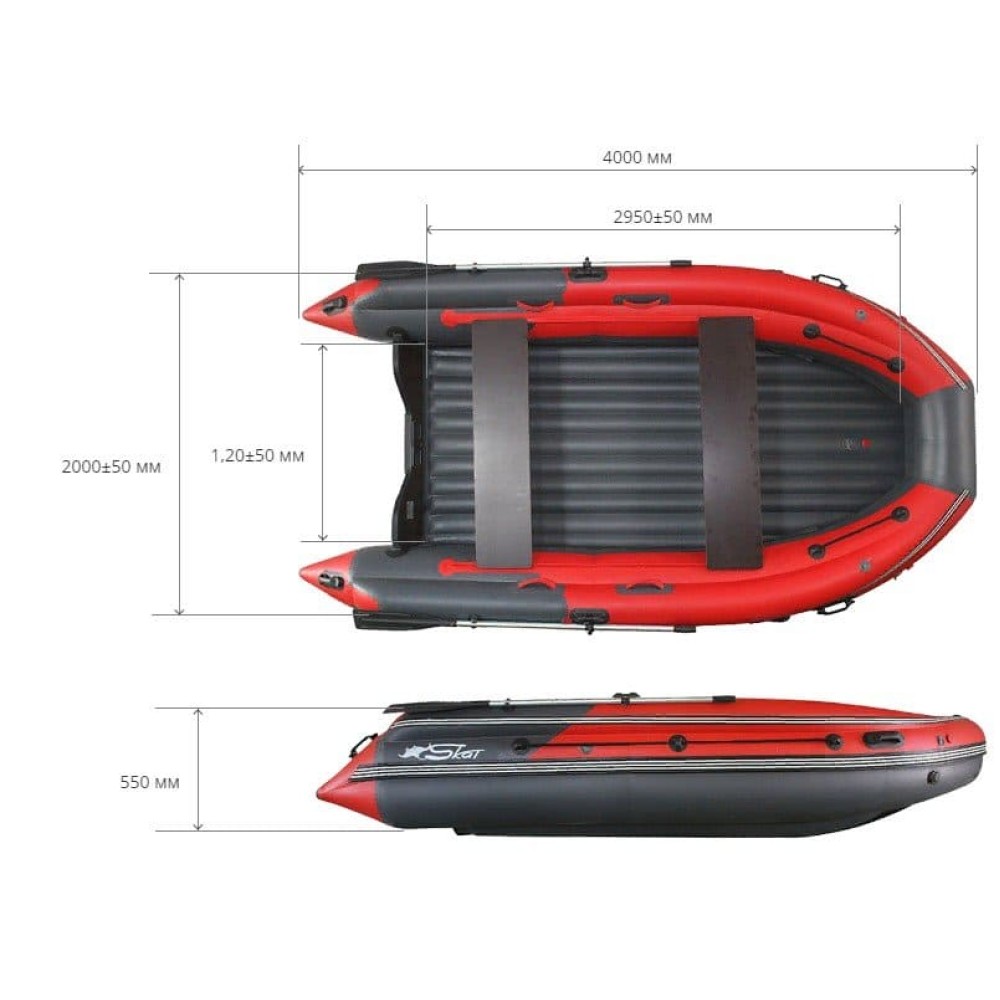 Лодка ПВХ SKAT Тритон 400NDFi с интегрированным фальшбортом