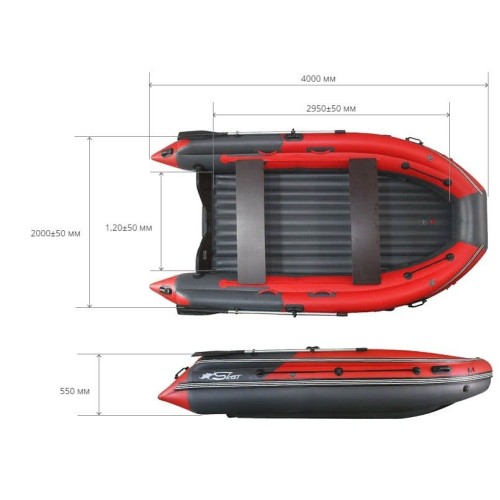 Лодка ПВХ SKAT Тритон 400NDFi с интегрированным фальшбортом