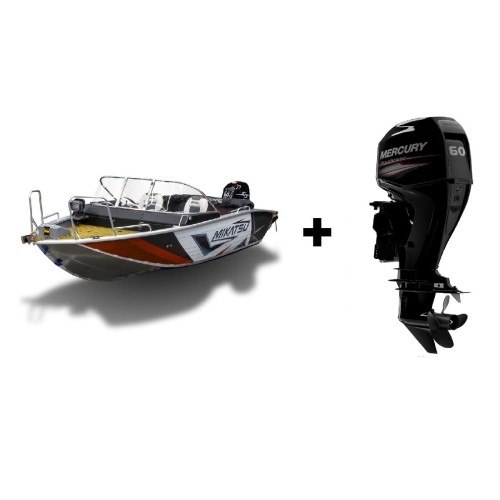 Комплект Алюминиевая лодка (катер) Mikatsu (Микатсу) 470 (Z43) Sport + мотор Mercury ME F60 ELPT EFI
