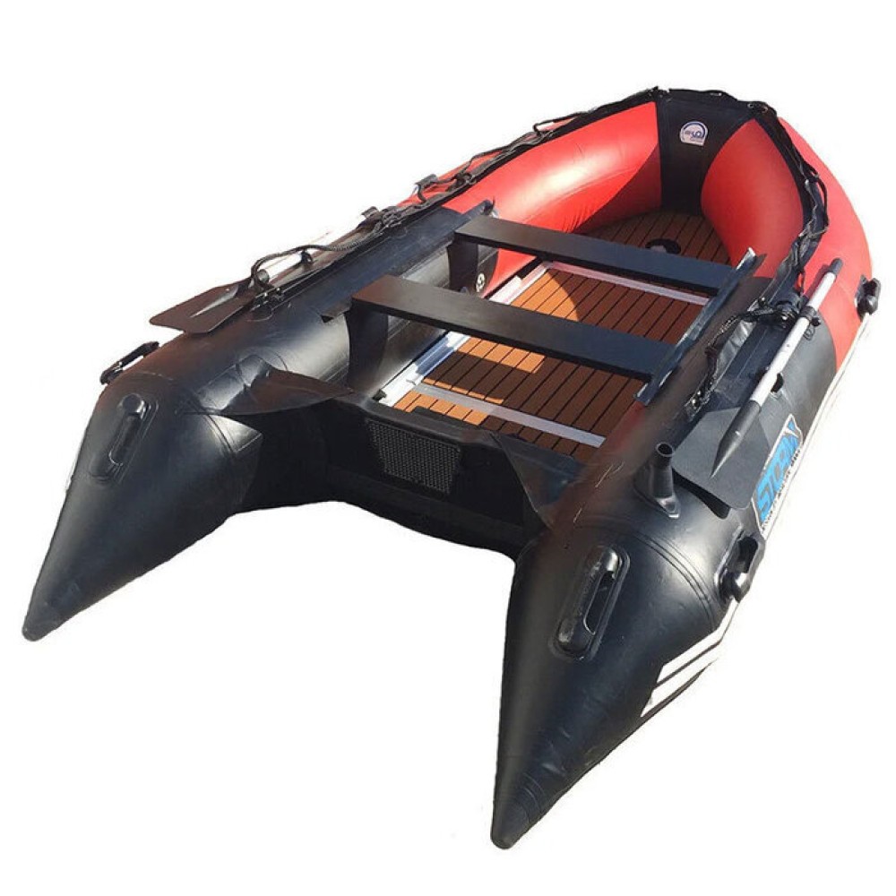 Лодка ПВХ STORMLINE Flexiteek 360 (черно-зеленая/красно-черная)