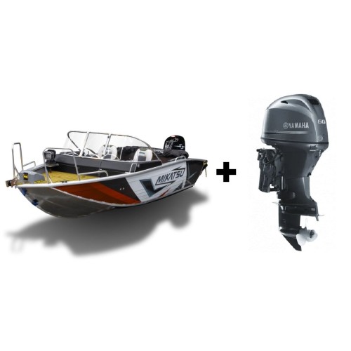 Комплект Алюминиевая лодка (катер) Mikatsu (Микатсу) 475 (Z43) Standard + мотор Yamaha F60FETL
