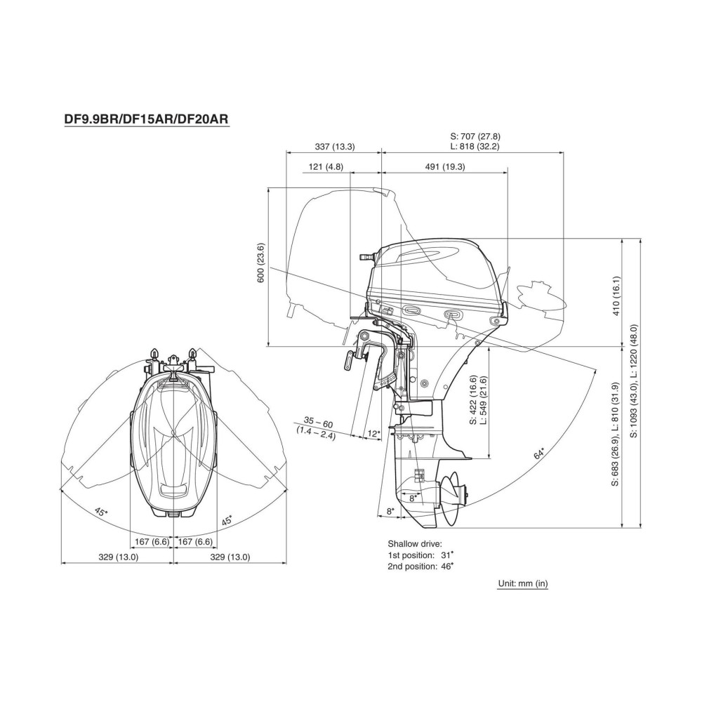 4х-тактный лодочный мотор SUZUKI DF9.9BRL