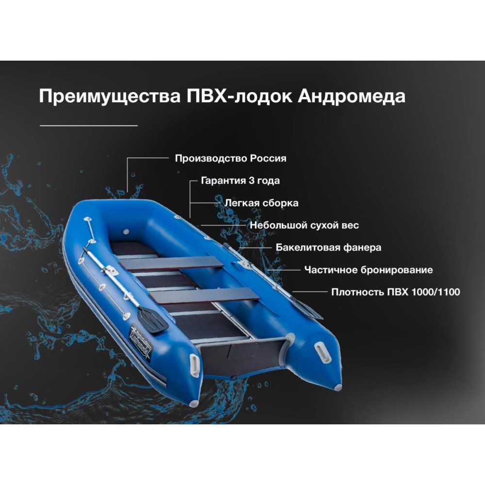 Лодка ПВХ АНДРОМЕДА 335 киль (2024)
