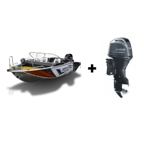 Комплект Алюминиевая лодка (катер) Mikatsu (Микатсу) 470 (Z43) Sport + мотор Yamaha F60FETL