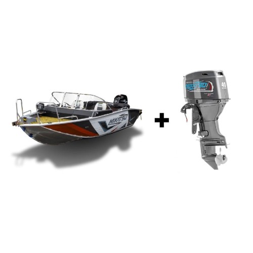 Комплект Алюминиевая лодка (катер) Mikatsu (Микатсу) 470 (Z43) Premium + мотор Mikatsu MF40FEL-T-EFI