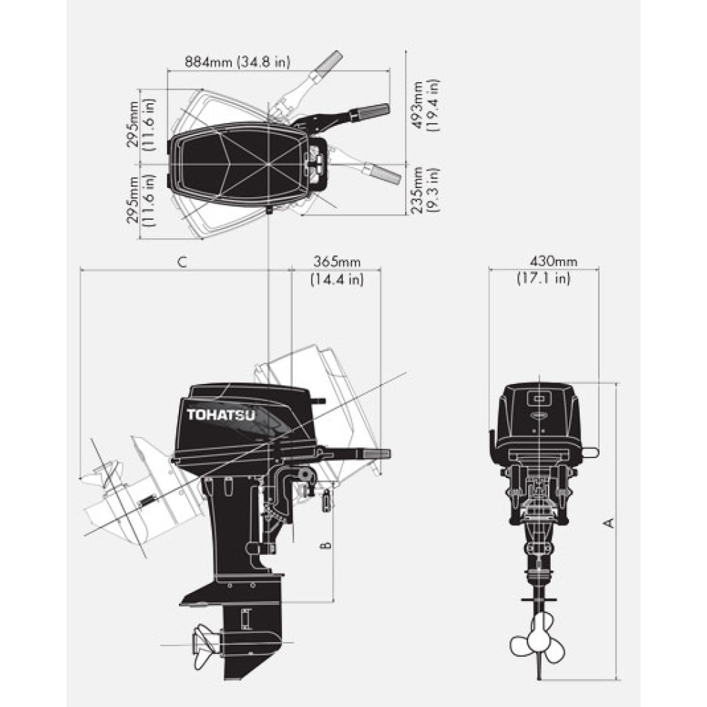2х-тактный лодочный мотор TOHATSU M30H EPL