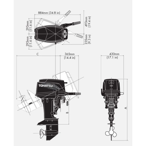 2х-тактный лодочный мотор TOHATSU M30H EPL